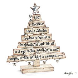 Scripture Wood Plank Christmas Tree Decoration