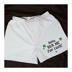 Rub Me For Luck Men's Personalized Boxer Shorts