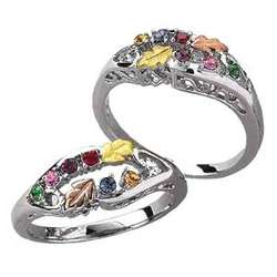 Sterling Silver Tri-Color Family Birthstone Ring
