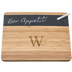 Personalized Bamboo and Slate Cheese Board