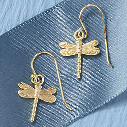 14 Karat Gold-Plated Dragonfly Earrings
