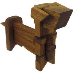 3D Wooden Dog Kumiki Brain Teaser Puzzle