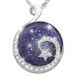 Daughter, Reach For the Stars Sterling Silver Cabochon Pendant