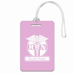 Nurse's Personalized Pink Luggage Tag