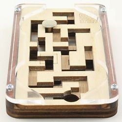 Two Keys Wooden Puzzle Maze Brain Teaser