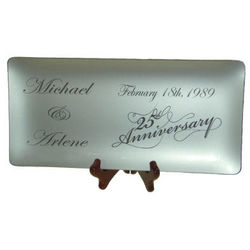 Silver or Gold Tone Glass Custom Tray