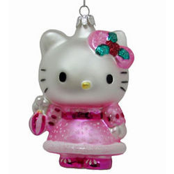 Hello Kitty Glass Christmas Ornament