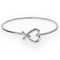 Tiffany Inspired Silver Heart Bangle Bracelet