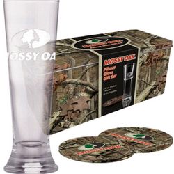 Mossy Oak Pilsner and Coasters