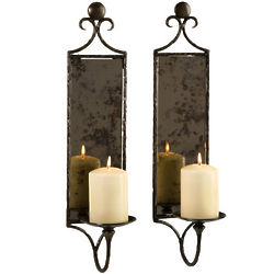 Hammered Mirror Wall Sconces