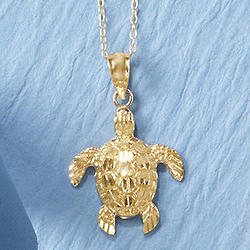 14 Karat Gold-Plated Turtle Pendant