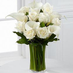 Sweet Solace White Rose and Calla Lilies Bouquet