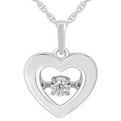 The Beat of Your Heart Diamond Heart Pendant in Sterling Silver
