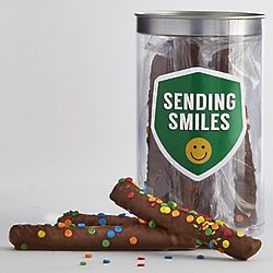6 Sending Smiles Chocolate Covered Pretzels Gift Box