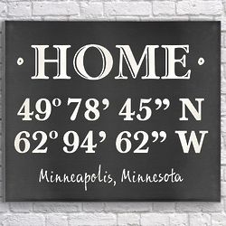 Personalized Home Coordinates 18x24 Canvas Print