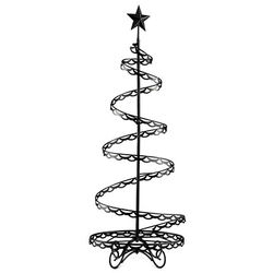 3-Foot Spiral Ornament Christmas Tree Decoration in Black