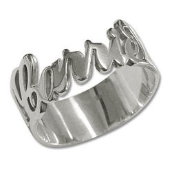Personalized Silver Cut Out Ring