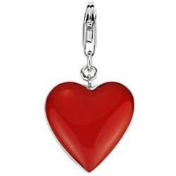 Red Heart Charm in Sterling Silver