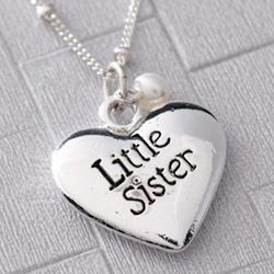 Little Sister Silver Heart Necklace