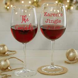 Personalized Christmas Red Wine Glass