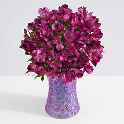 Sugar Plum Bouquet with 50 Blooms of Peruvian Lilies