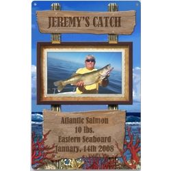 Personalized Metal Fishing Photo Sign