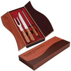 Executive Chef's Carving Knife Set with Ying Yang Wood Box