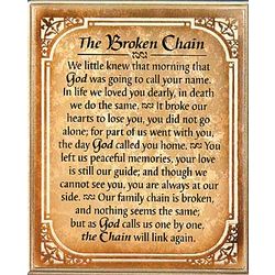 Broken Chain Sympathy Plaque