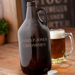 Personalized Amber Beer Growler