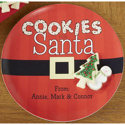 Personalized Cookies For Santa Christmas Plate
