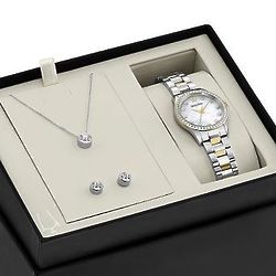 Bulova Crystal Collection Ladies' Watch and Jewelry Gift Set