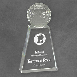 Personalized Hole in One Corporate Logo Crystal Award