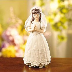 Lenox First Communion Brunette Girl Figurine
