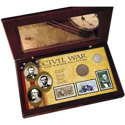 Civil War Coin and Stamp Collection Boxed Set