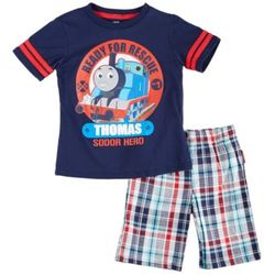 Thomas The Train Toddler Boys Plaid Short Set