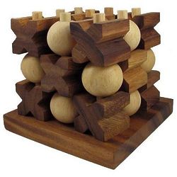 Huge Wooden 3D Tic Tac Toe Strategy Game