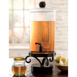 Rustic Iron and Glass Drink Dispenser