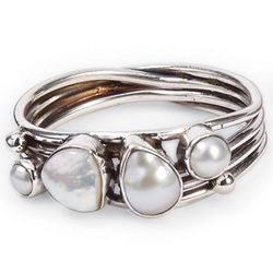 Pearl Cluster Modern Ring