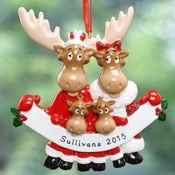 Personalized Moose Family Ornament