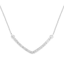 Single-Cut Diamond V-Necklace in Sterling Silver