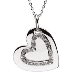 Mother and Daughter Heart Pendant & Chain