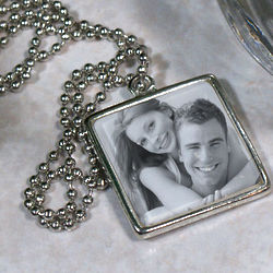 Picture Perfect Love Photo Square Frame Necklace