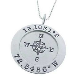 Hand Stamped Silver Coordinate Necklace