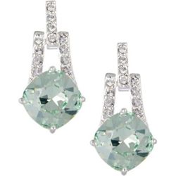 Swarovski Chrysolite and Clear Stone Post Earrings