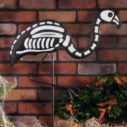Skeleton Flamingo Yard Stake
