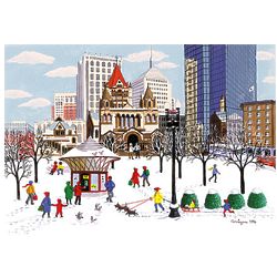 Winter in Boston's Copley Square Greeting Cards