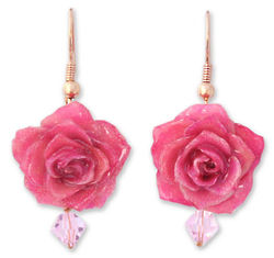 Timeless Pink Natural Rose Flower Earrings