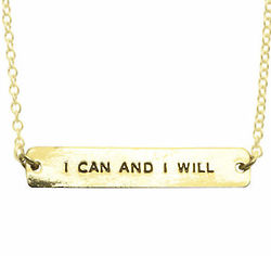 I Can And I Will 14k Gold Dipped Bar Bracelet