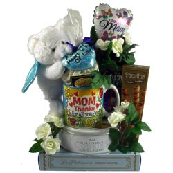 Just for Mom Teddy Bear and Sweets Gift Basket