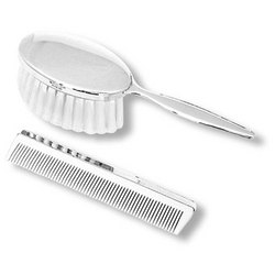 Sterling Silver Girl's Baby Brush and Comb Set